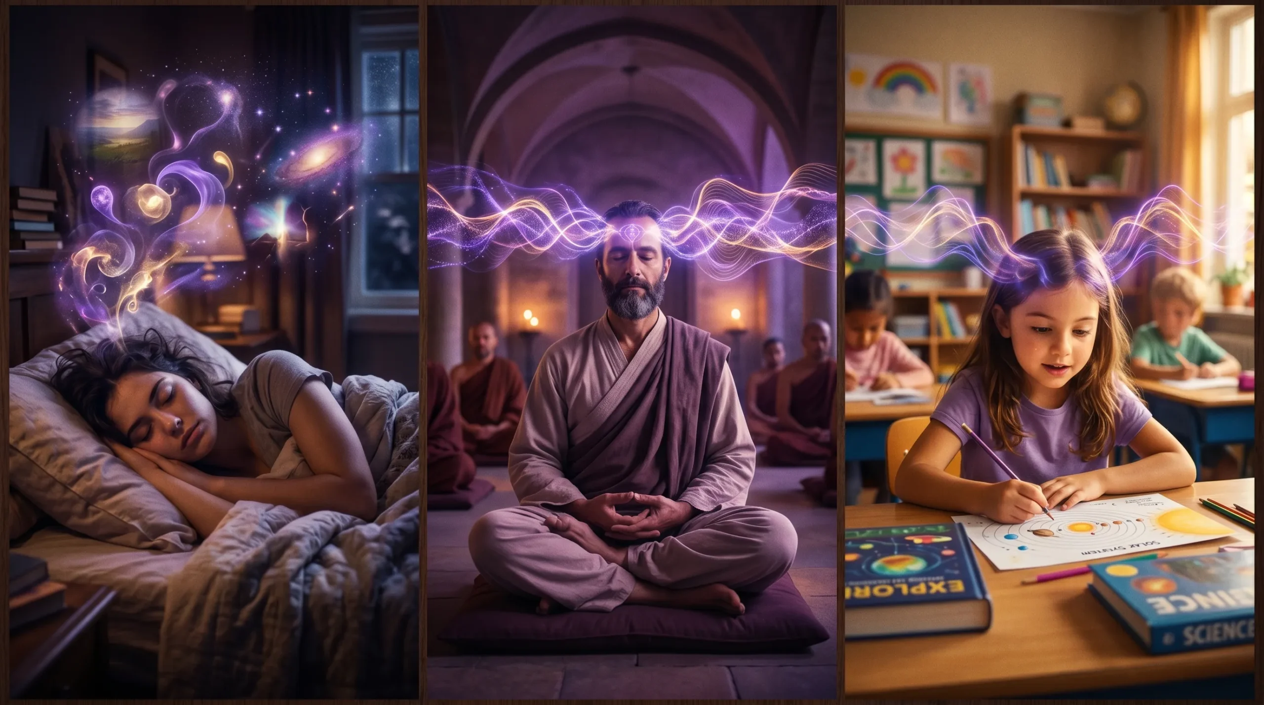 When the brain naturally produces theta waves — sleep onset, meditation and creative flow states