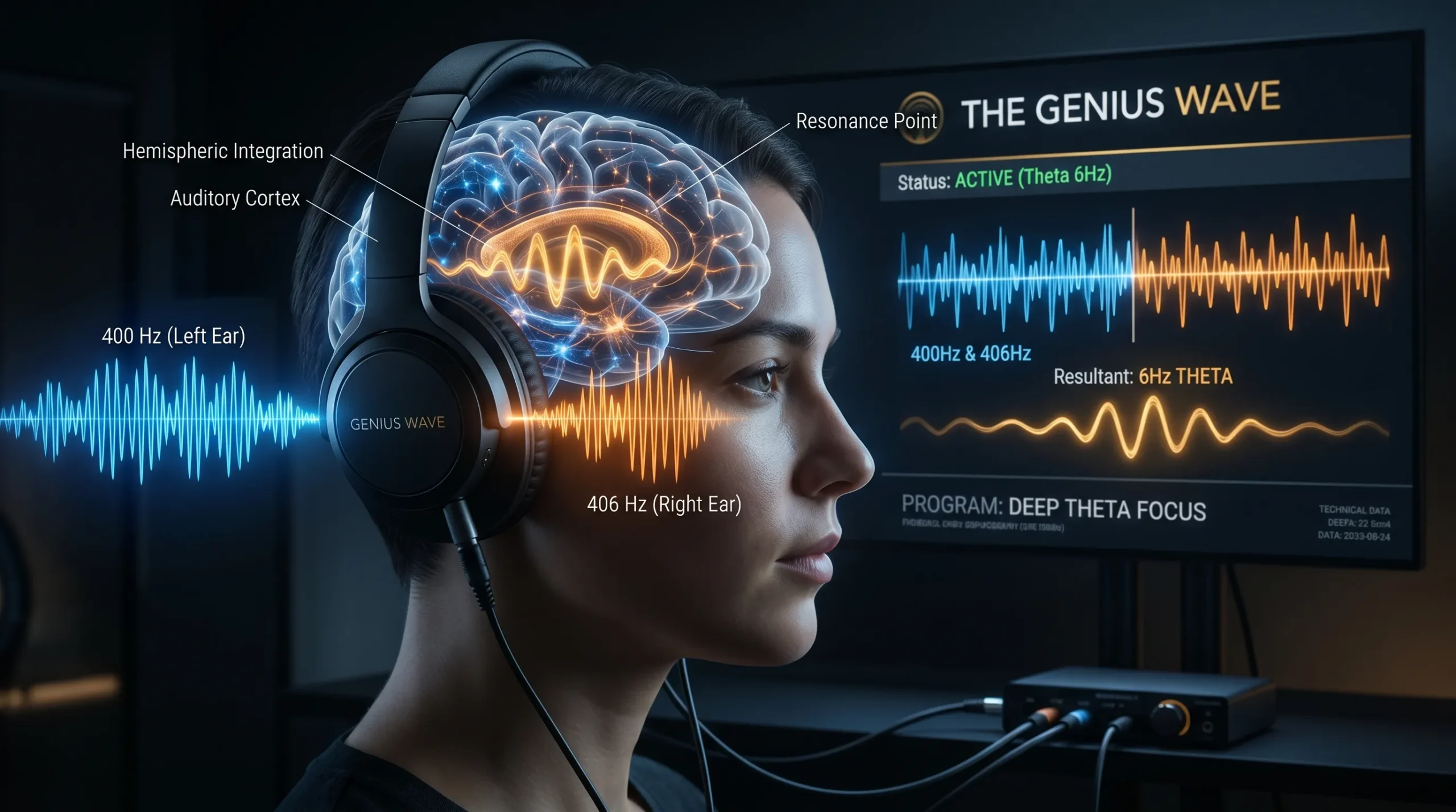 Brainwave entrainment theta — binaural beats technology and The Genius Wave program